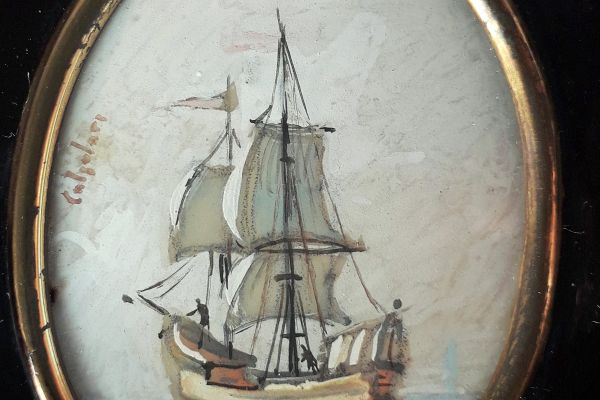 Miniatura ovale  d'antan  su  foglio di materiale pregiato , miniaturaovaledantansufogliodi12.jpg