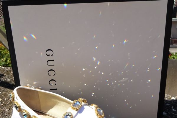 GUCCI ORIGINALE e NUOVE! comode mocassini con suola alta, decorate con strass!) guccioriginaleenuovecomodemoca-688a673500ef5.jpg