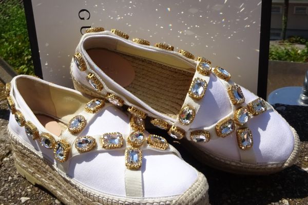 GUCCI ORIGINALE e NUOVE! comode mocassini con suola alta, decorate con strass!) guccioriginaleenuovecomodemoca-688a67553cf2f.jpg