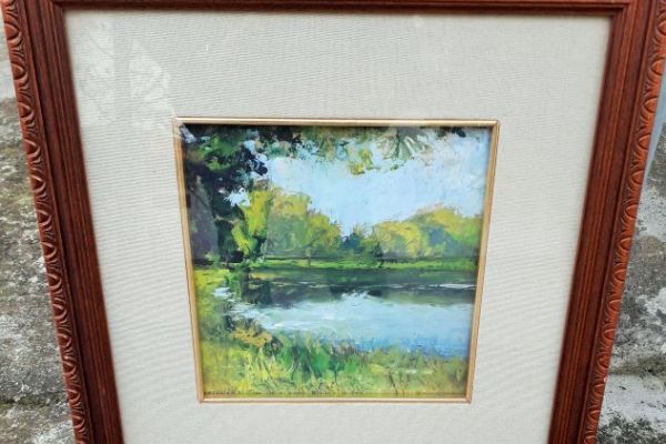 Quadro tempera su cartoncino “ Ansa Fluviale” pittore Valentino Ciusani dimensio quadrotemperasucartoncinoansaf.jpg