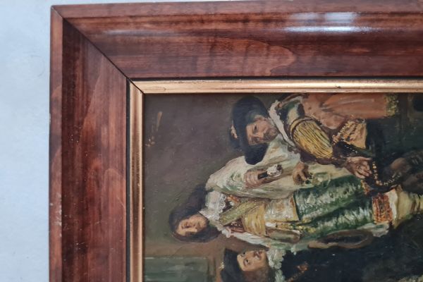 Quadro  d' antan  dipinto a olio  su tavola  “  Cavalieri ai tempi di Luigi XIII quadrodantandipintoaoliosutavo1.jpg