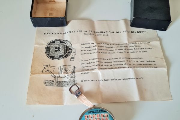 Antico nastro DBGM ' Misuratere ' per la deterninazione  del peso dei bovini anticonastrodbgmmisuratereperl.jpg