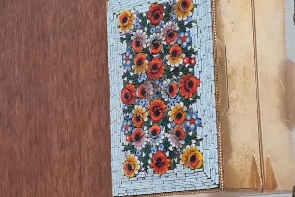 Collezioni di MICROMOSAICI  antichi e vintage  formata da  portagioie, bracciale collezionidimicromosaiciantich12.jpg
