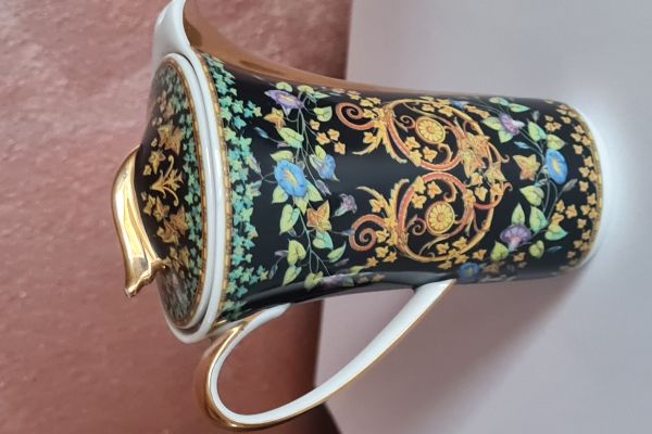 Rara Rosenthal Versace Gold Ivy caffettiera in miniatura  vintage rararosenthalversacegoldivycaf.jpg