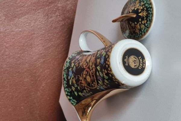 Rara Rosenthal Versace Gold Ivy caffettiera in miniatura  vintage rararosenthalversacegoldivycaf1.jpg