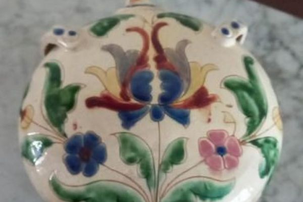Antica Fiasca del Pellegrino in terracotta smaltata invetriata , disegno specula anticafiascadelpellegrinointer.jpg