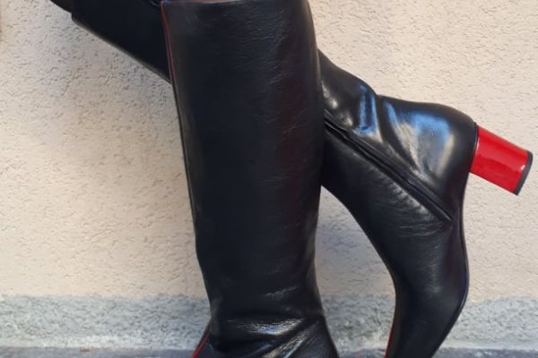 POLLINI ORGINAL! NEW! leather boots size 40 color black red heel polliniorginalnewleatherbootss-670bddb955bcc.jpg
