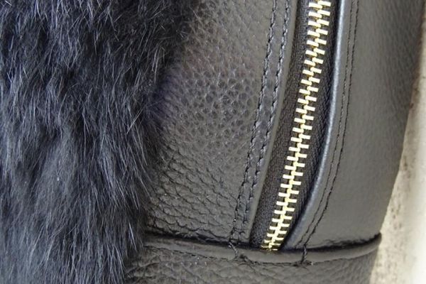 POLLINI leather backpack with natural fur (rabbit)  color black pollinileatherbackpackwithnatu-66f6e0c67ab49.jpg